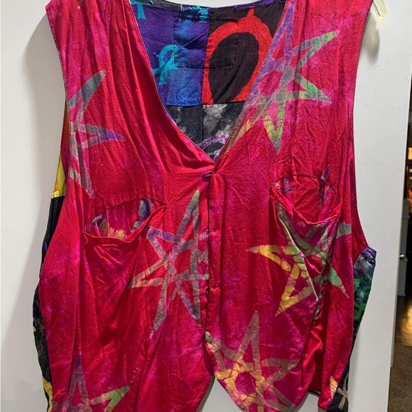 VEST VINTAGE MULTI COLORED REVERSEABLE SIZE LARGE - Picture 3 of 6